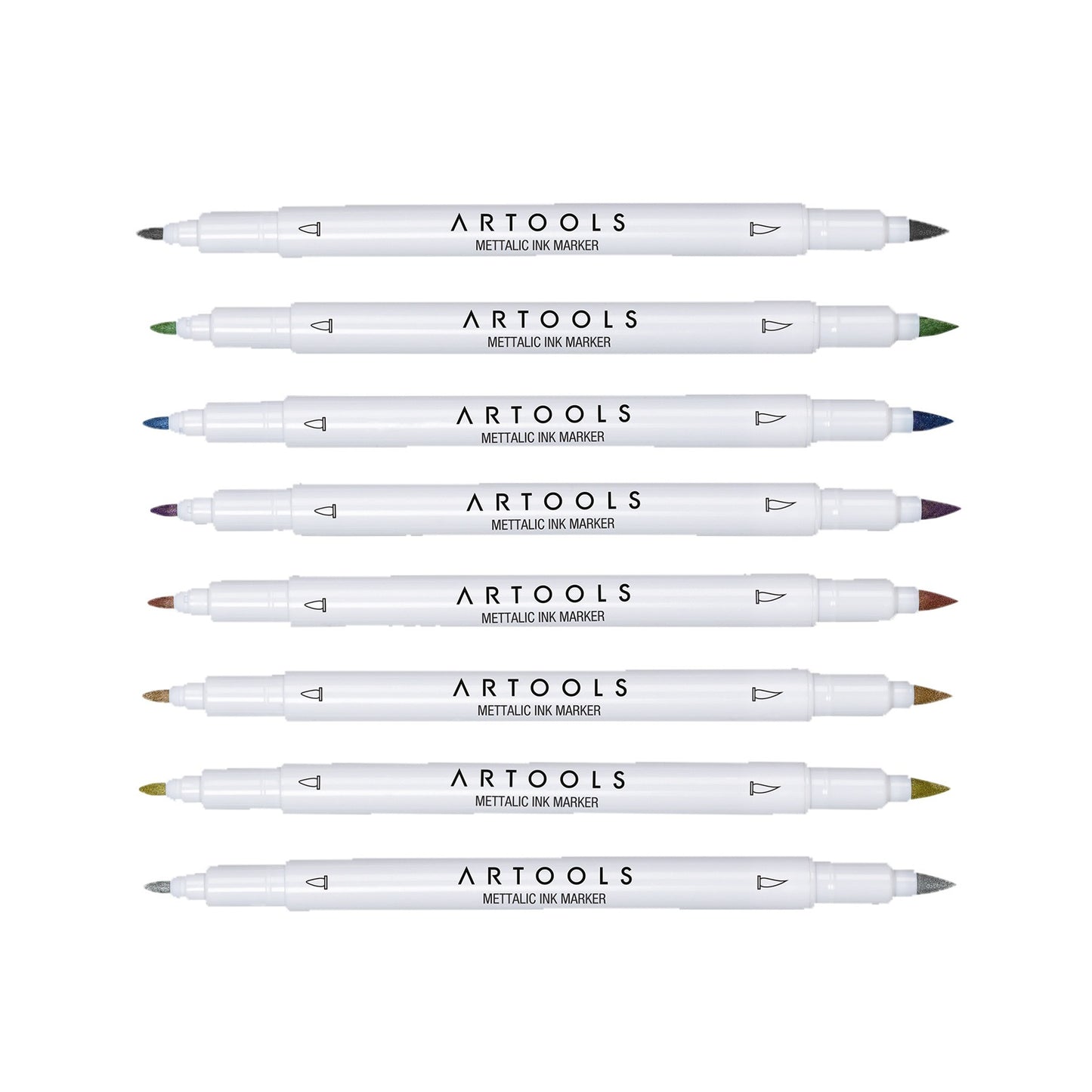 ESTOJO MARCADOR ARTOOLS METALLIC PONTA DUPLA 08 CORES