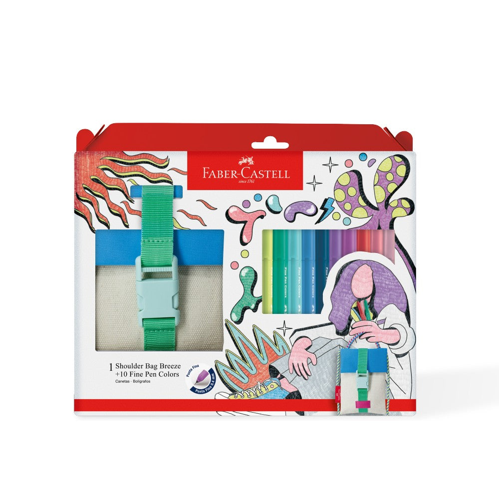 ESTOJO FINE PEN SHOULDER BREEZE 10 CORES + BAG