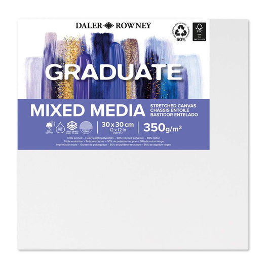 TELA DALER ROWNEY GRADUATE MIXED MEDIA CANVAS 30X30CM 350G