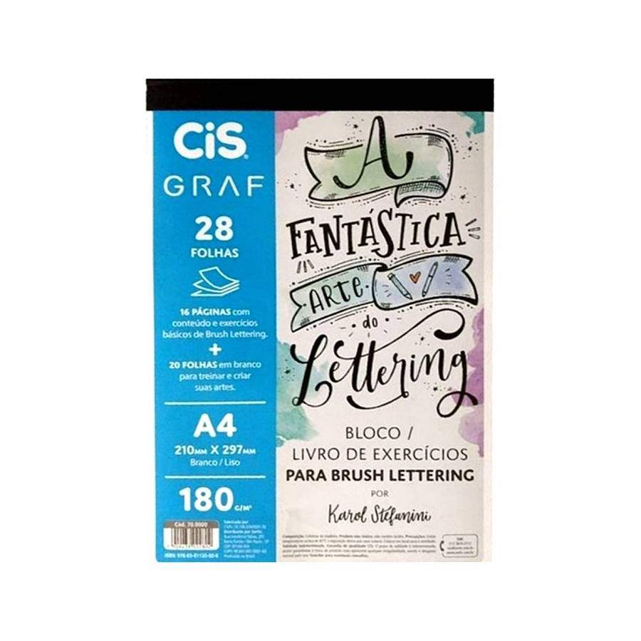BLOCO CIS GRAF BRUSH LETTERING 180G/M2 A4 28 FLS