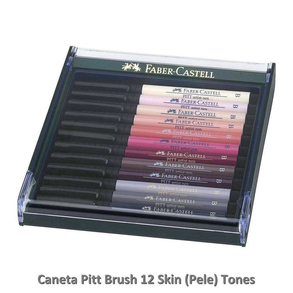 CANETA FABER CASTELL PITT 12 BRUSH SKIN (PELE) TONES 267424