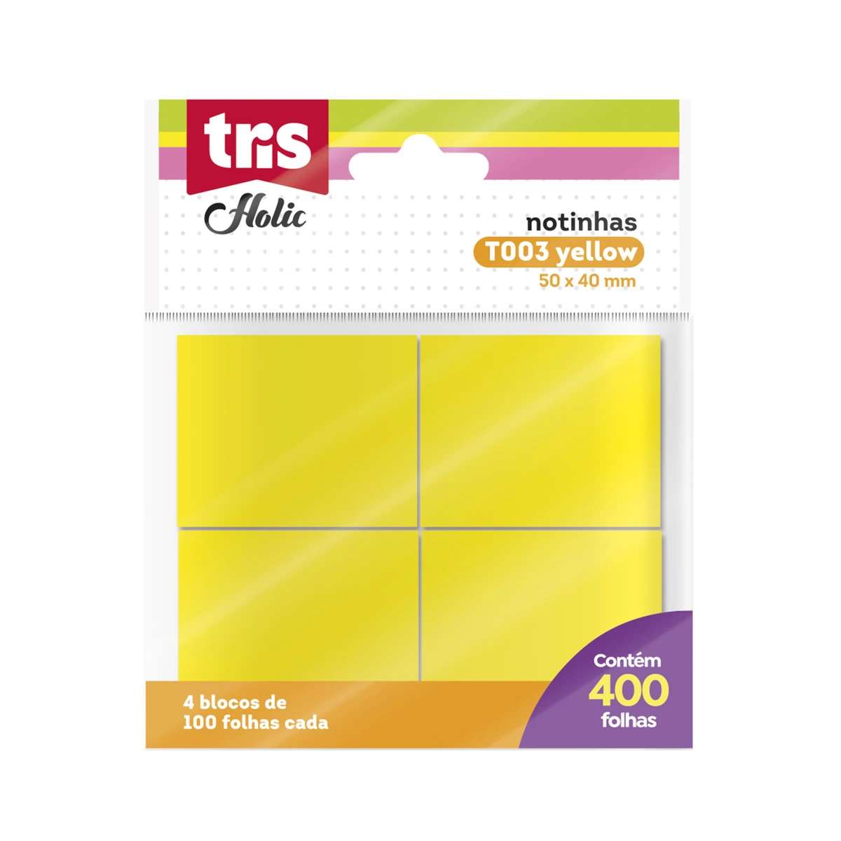POST-IT NOTAS AUTOADESIVAS POP AMARELO 50x40mm 400FL POLY
