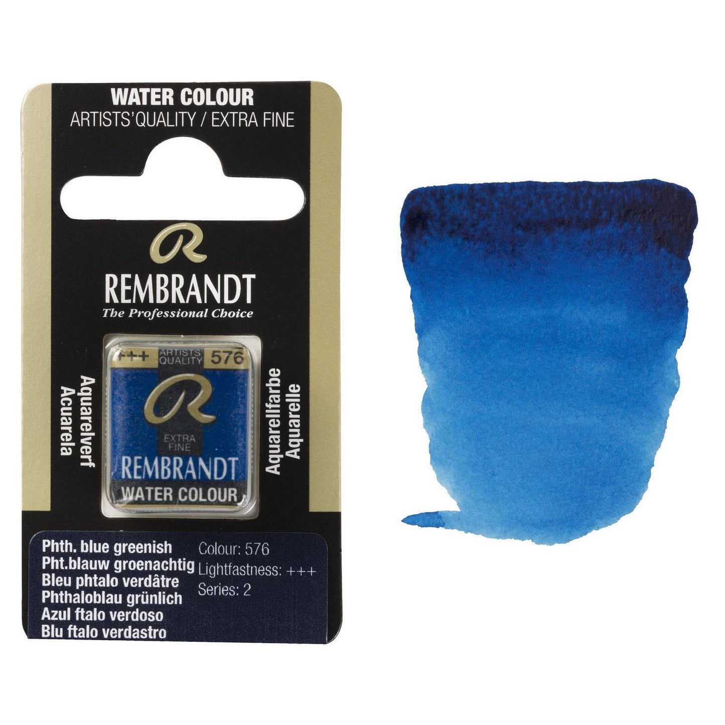AQUARELA TALENS REMBRANDT HALF PAN 576 PHTHALO BLUE GREENISH S2