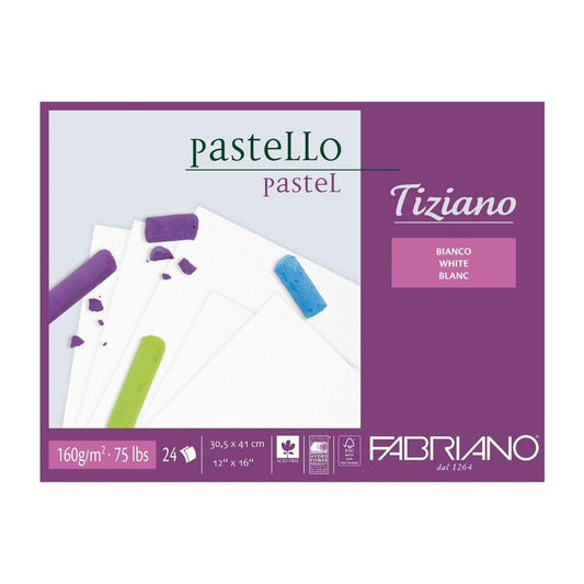 BLOCO FABRIANO TIZIANO PASTELLO 160g/m2 A4 BIANCO 24 FOLHAS