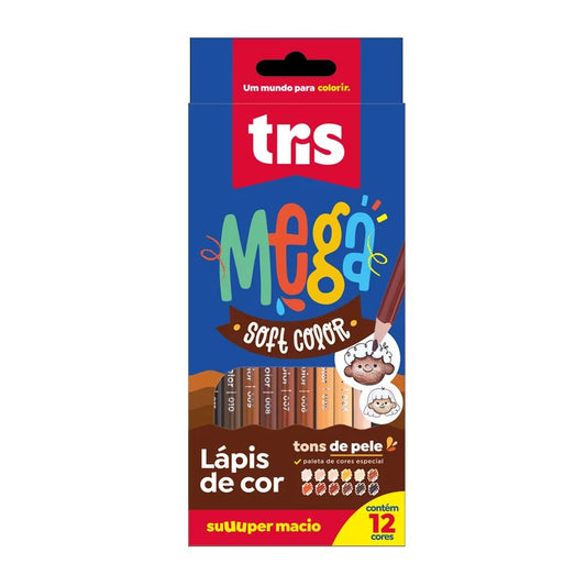 LAPIS COR TRIS MEGA SOFT 12 TONS DE PELE