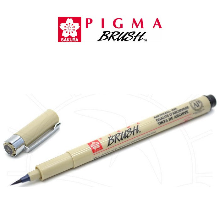 CANETA SAKURA PIGMA BRUSH PRETA