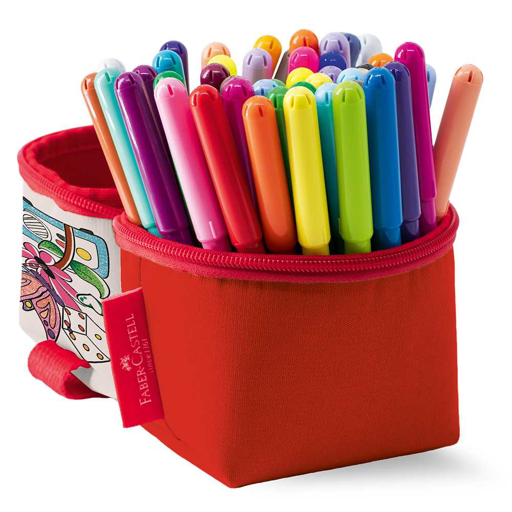 ESTOJO CANETA FABER CASTELL VAI E VEM 50 CORES