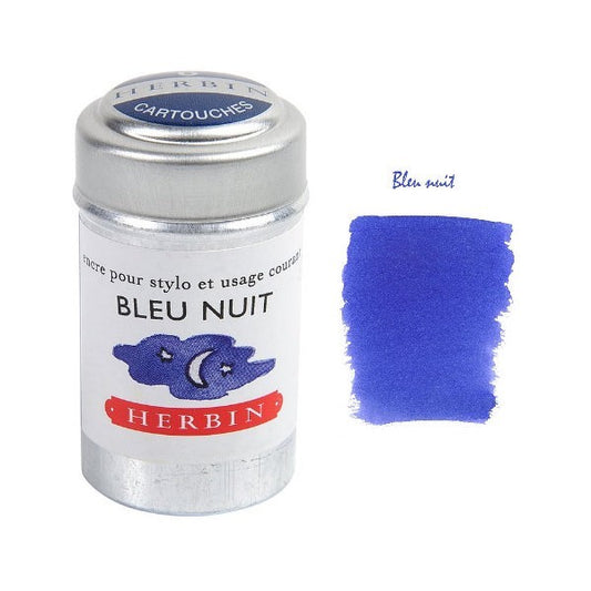 TINTA CALIGRAFIA HERBIN CARTUCHO C/ 06 BLEU NUIT 20119T