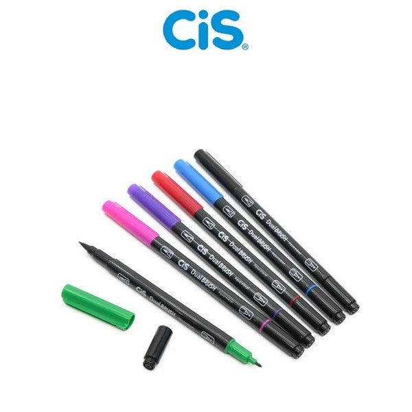 MARCADOR CIS DUAL BRUSH ESTOJO C/ 06 CORES