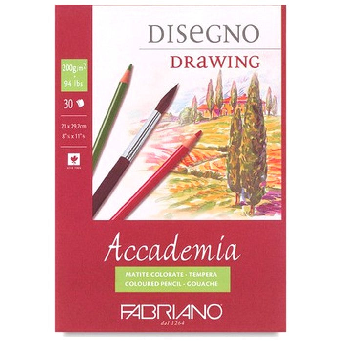 BLOCO FABRIANO ACCADEMIA DISEGNO 200g/m2 A4 30 FOLHAS