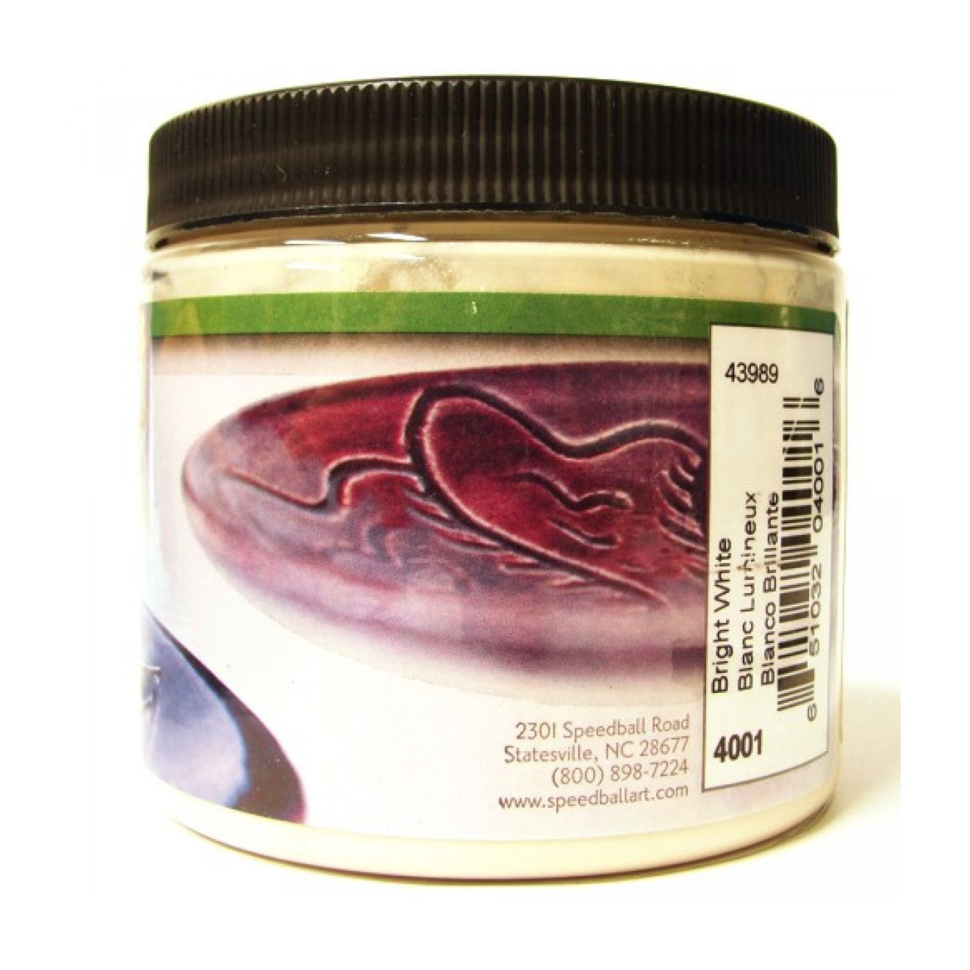 ESMALTE GLAZE 480ML 4001 BRIGHT WHITE SPEEDBALL CERAMICA