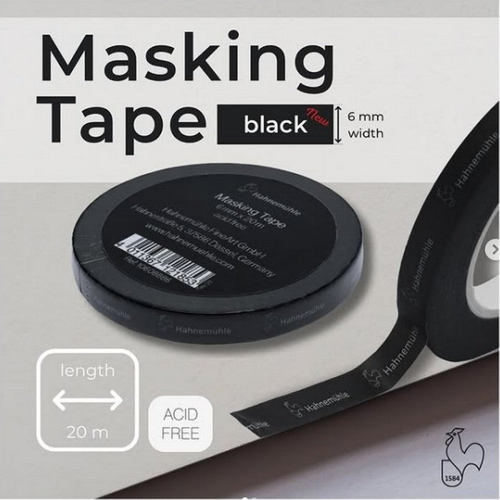 FITA DE PAPEL PARA MASCARAMENTO HAHNEMUHLE 0,6cmx20m PRETA