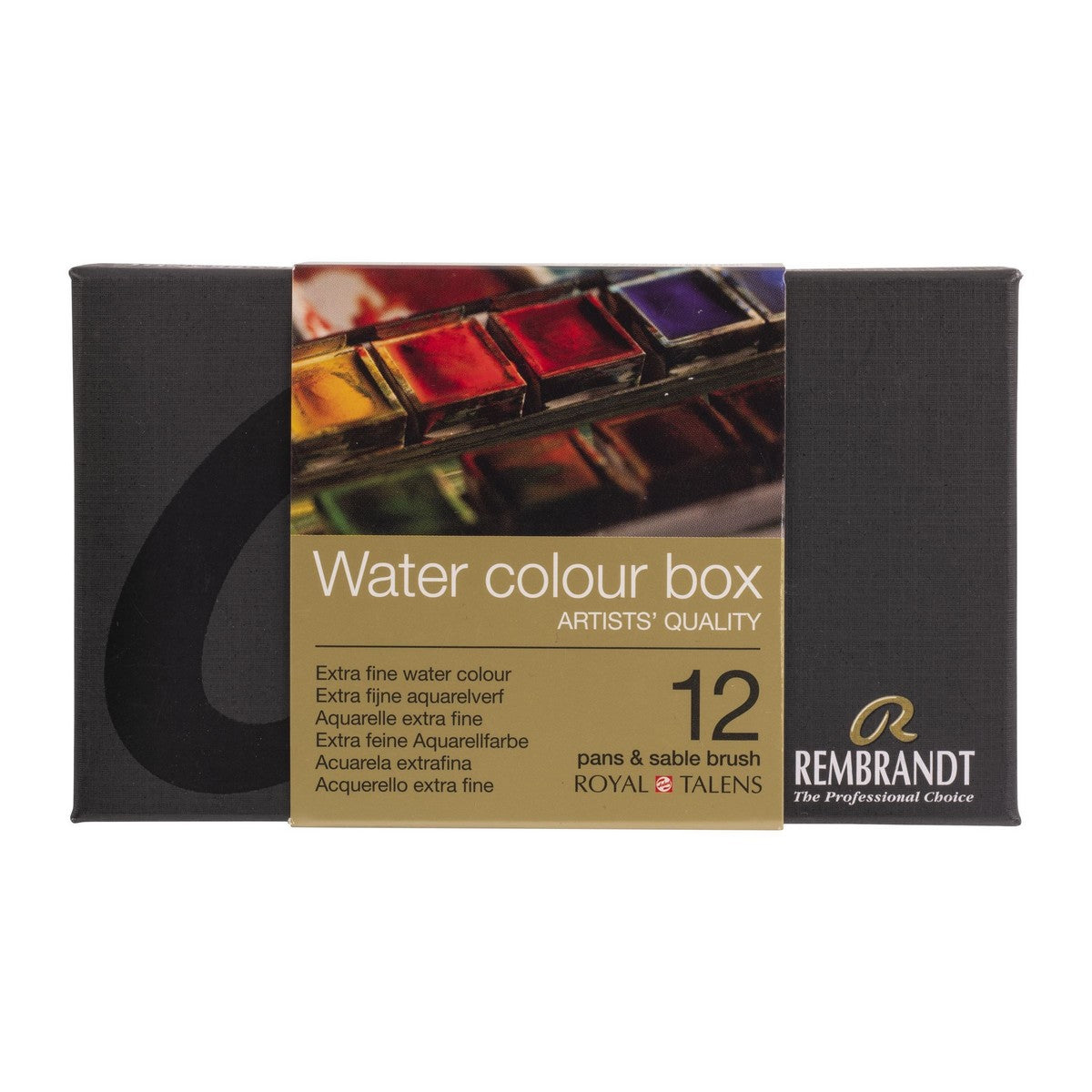ESTOJO AQUARELA TALENS REMBRANDT 12 HALF PAN METAL BOX + BRU