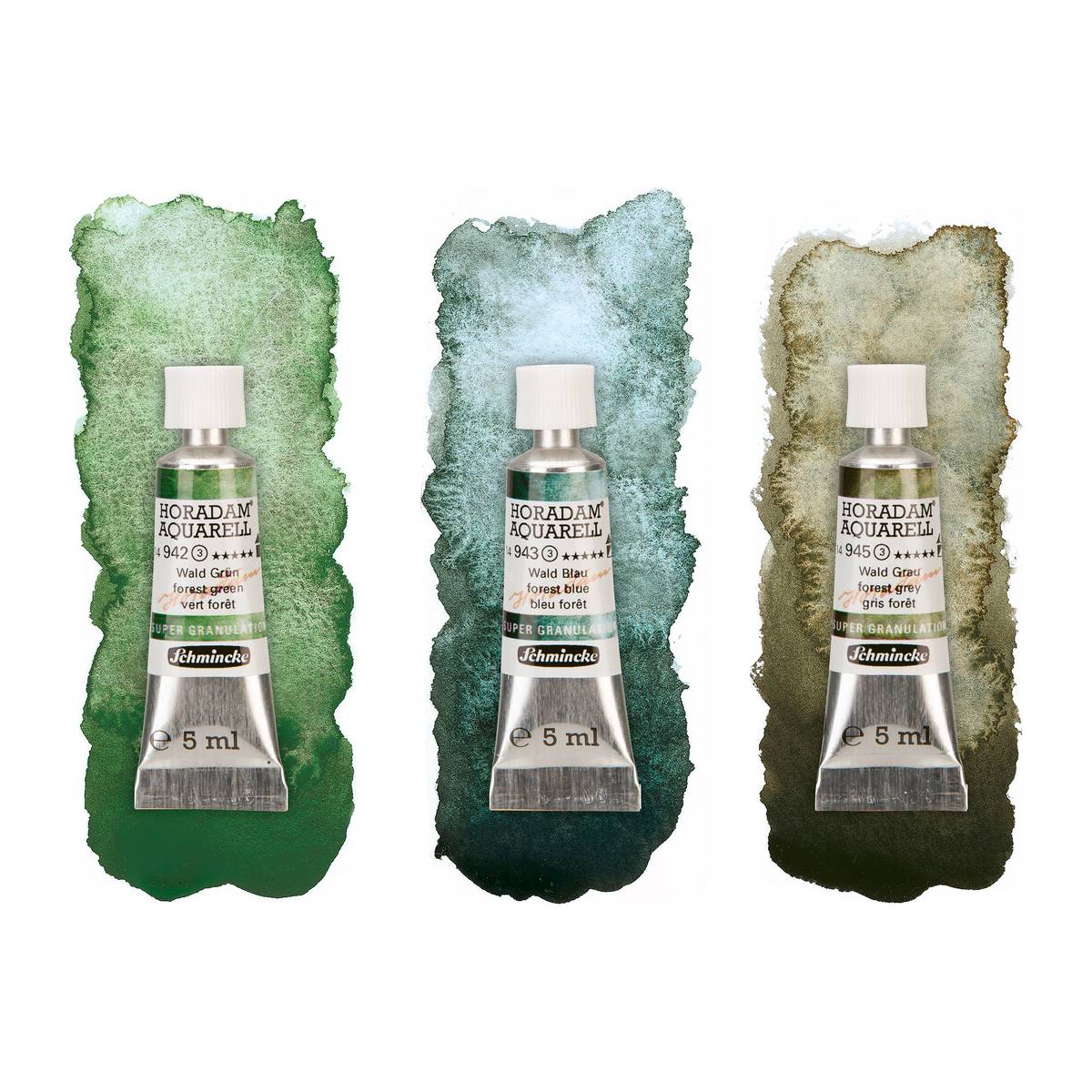 ESTOJO AQUARELA SCHMINCKE HORADAM SUPER GRANUL 5ML FOREST C/ 03