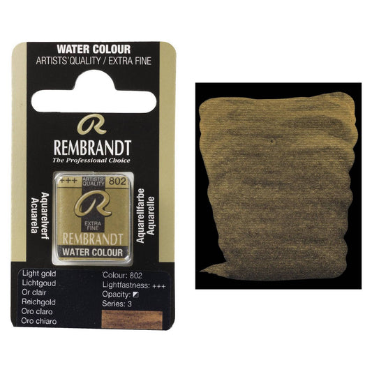 AQUARELA TALENS REMBRANDT HALF PAN 802 LIGHT GOLD METAL S3