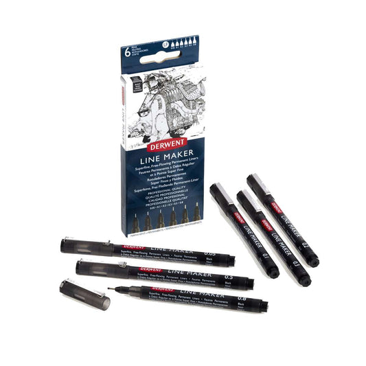 CANETA DERWENT GRAPHIK LINE MAKER C/ 06 0,05/1/2/3/5/8 BLACK