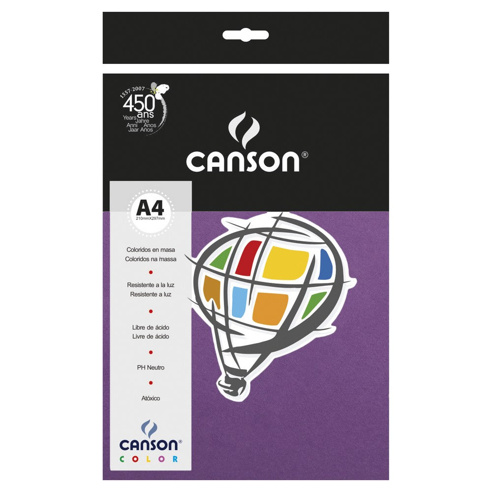 PAPEL CANSON COLOR 180G/M2 VIOLETA A4