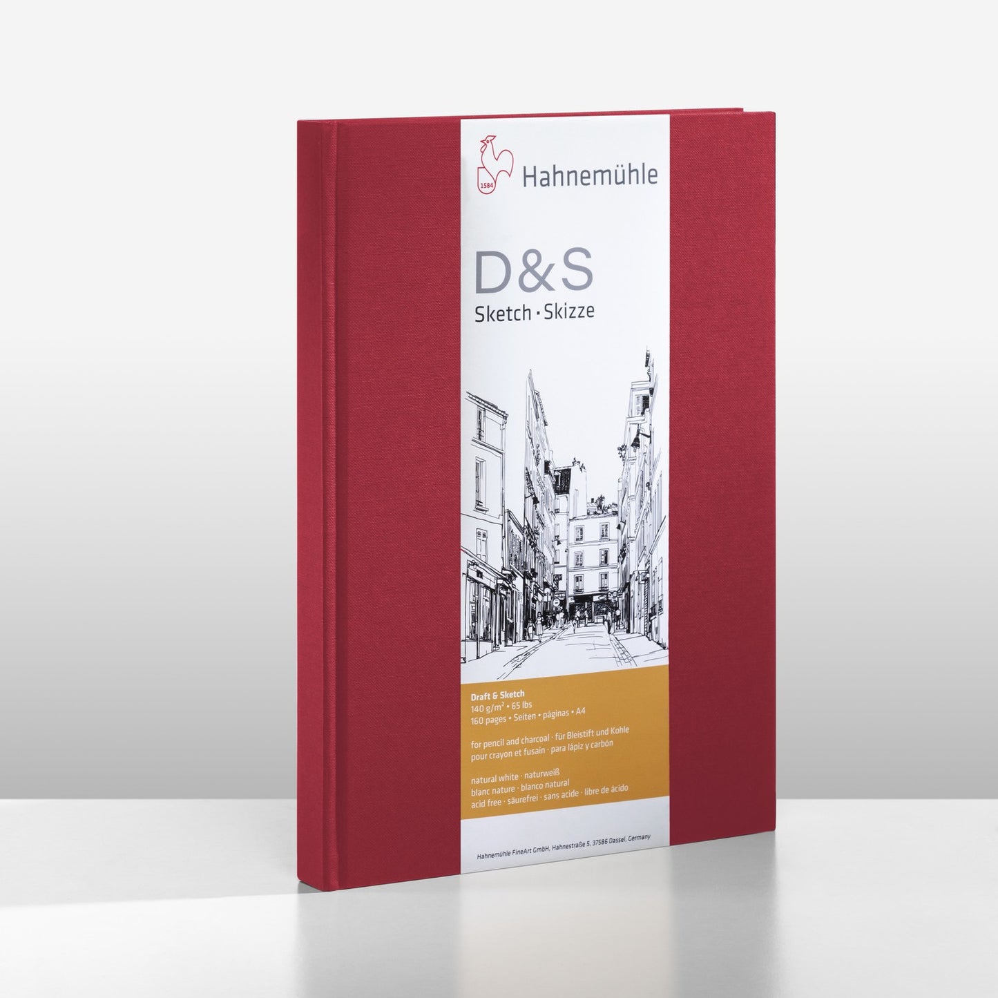 SKETCH BOOK HAHNEMUHLE D&S A5 140g/m2 VERMELHO RETRATO 80 FLS