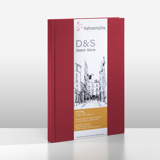 SKETCH BOOK HAHNEMUHLE D&S A5 140g/m2 VERMELHO RETRATO 80 FLS