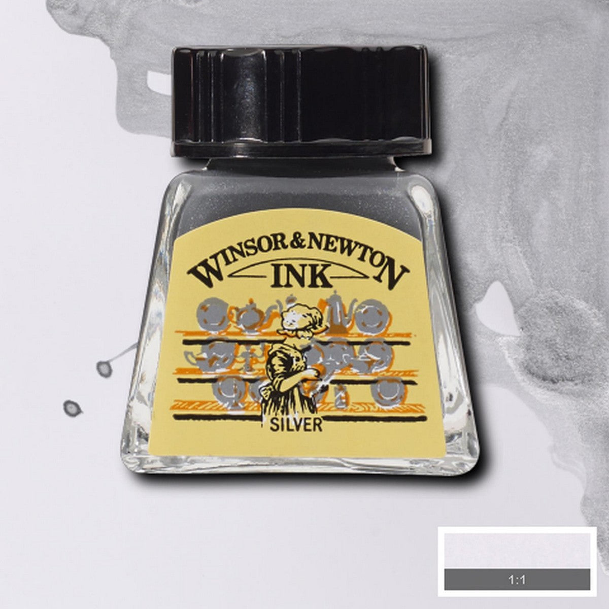 DRAWING INKS WINSOR NEWTON 14ML 617 SILVER METAL