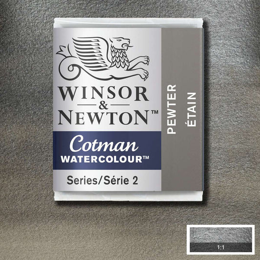 AQUARELA WINSOR NEWTON COTMAN HALF PAN 511 PEWTER METAL