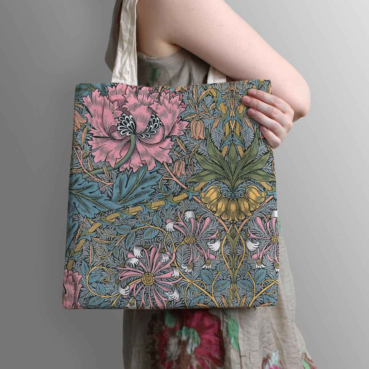 SACOLA CANVAS BAG PAPERBLANKS MORRIS PINK HONEYSUCKLE 9415-9