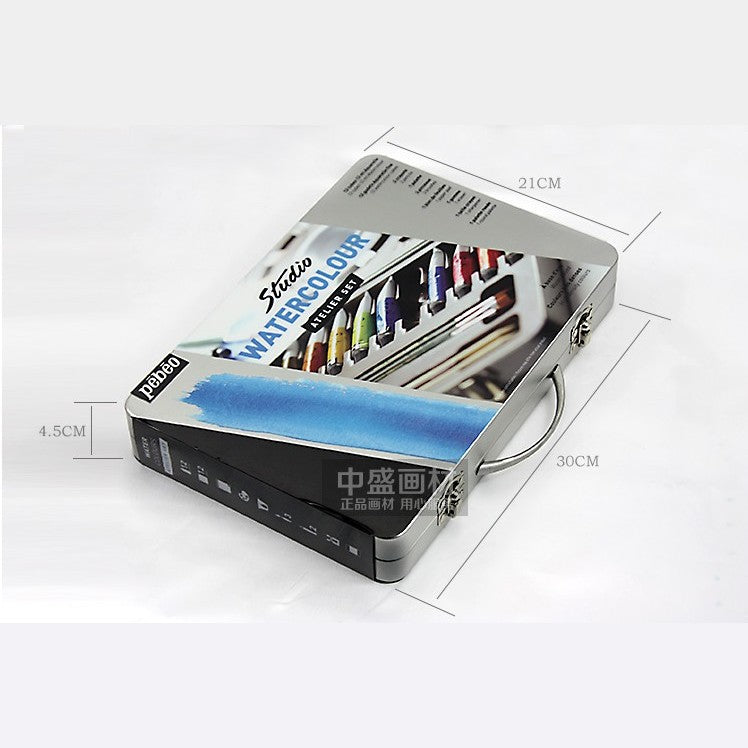 ESTOJO AQUARELA PEBEO 24 (12 TBS + 12 HALF PAN) + ACESSORIOS