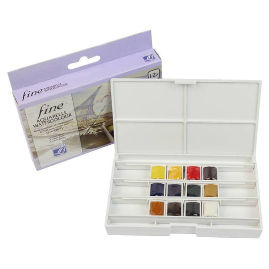 ESTOJO AQUARELA LEFRANC BOURGEOIS FINE 12 HALF PAN