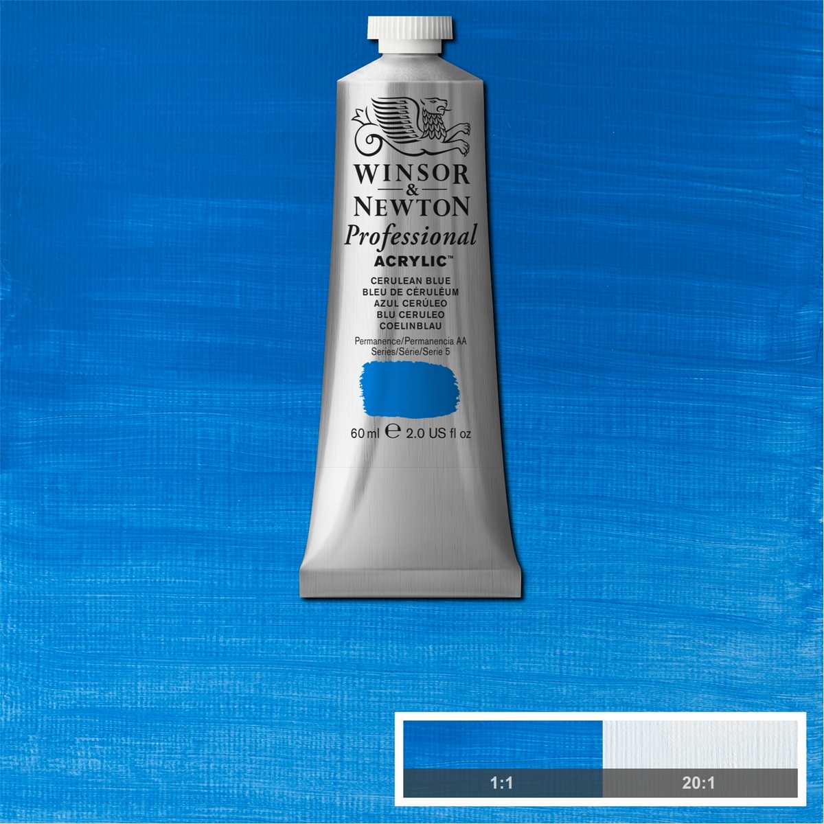 ACRILICA WINSOR NEWTON PROFISSIONAL 60ML 137 CERULEAN BLUE S5