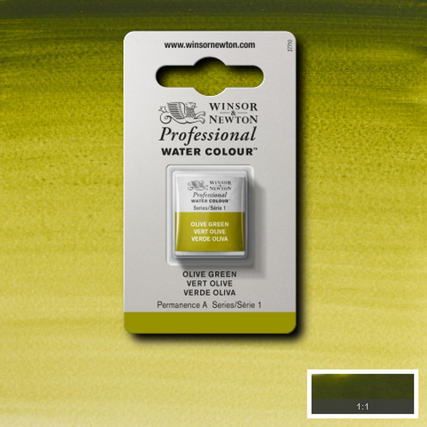 AQUARELA WINSOR NEWTON ARTISTS H PAN 447 OLIVE GREEN S1