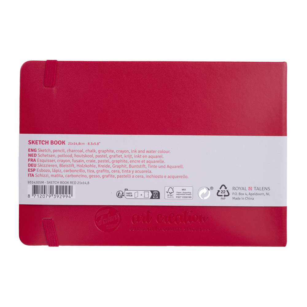 SKETCHBOOK TALENS RED 21X15 80FLS