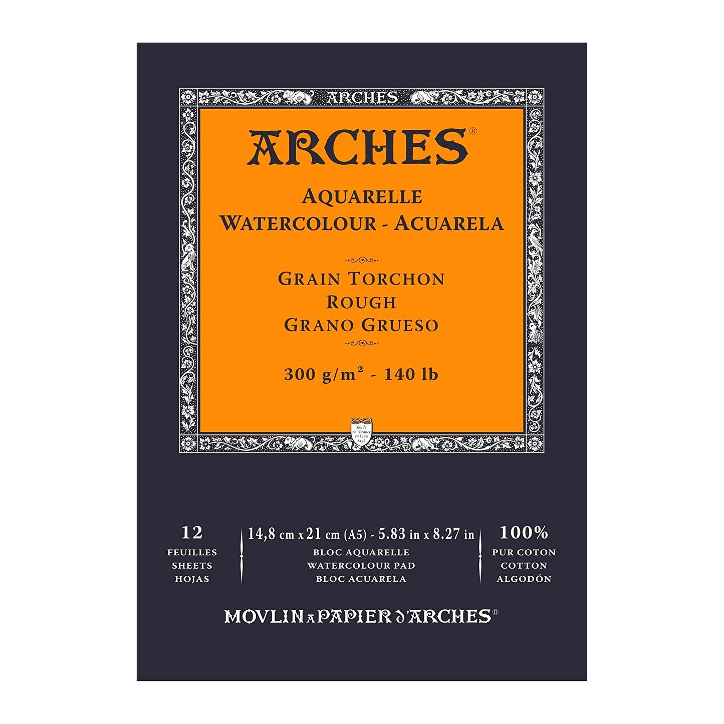 BLOCO ARCHES TORCHON 300G/M2 14,8X21 12 FOLHAS