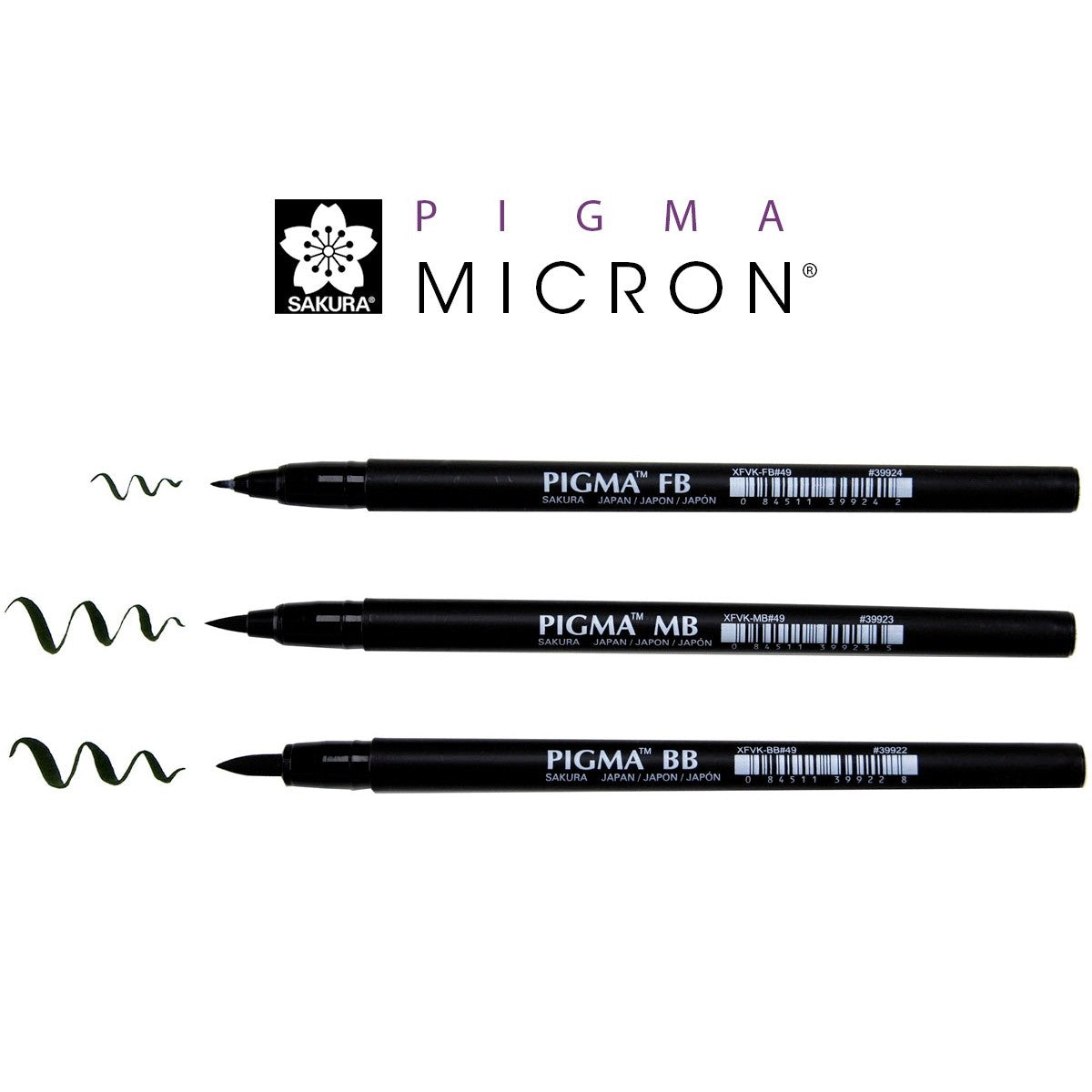 CANETA SAKURA PIGMA BRUSH PROFESSIONAL FINO FB PRETO