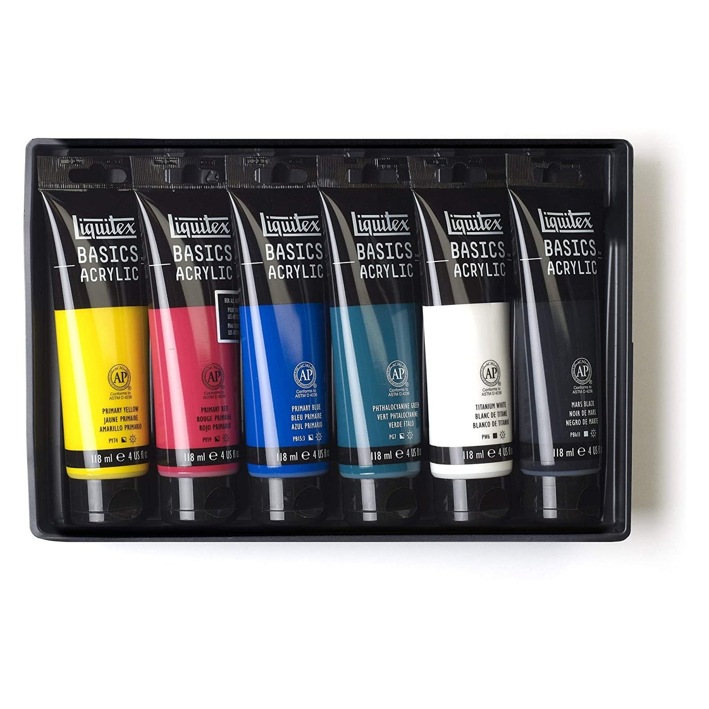 ESTOJO ACRILICA LIQUITEX BASICS 06 CORES 118ML