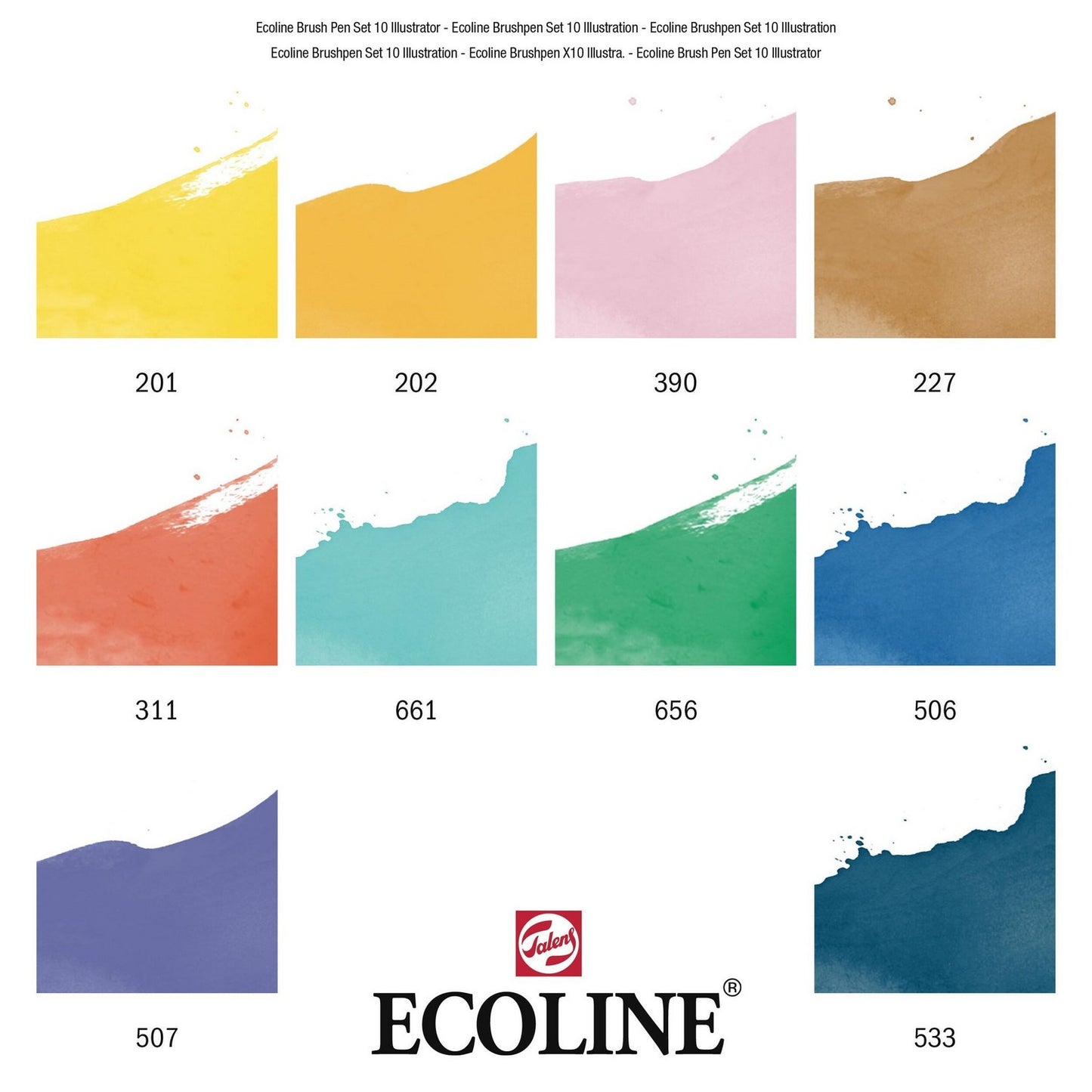 ESTOJO ECOLINE BRUSH PEN C/ 10 CORES ILUSTRACAO TALENS