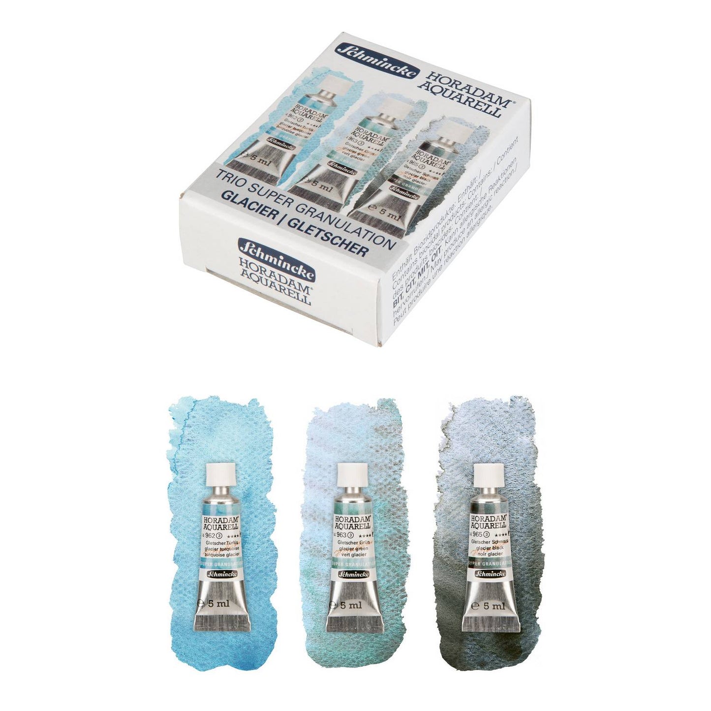 ESTOJO AQUARELA SCHMINCKE HORADAM SUPER GRANUL 5ML GLACIER C/ 03