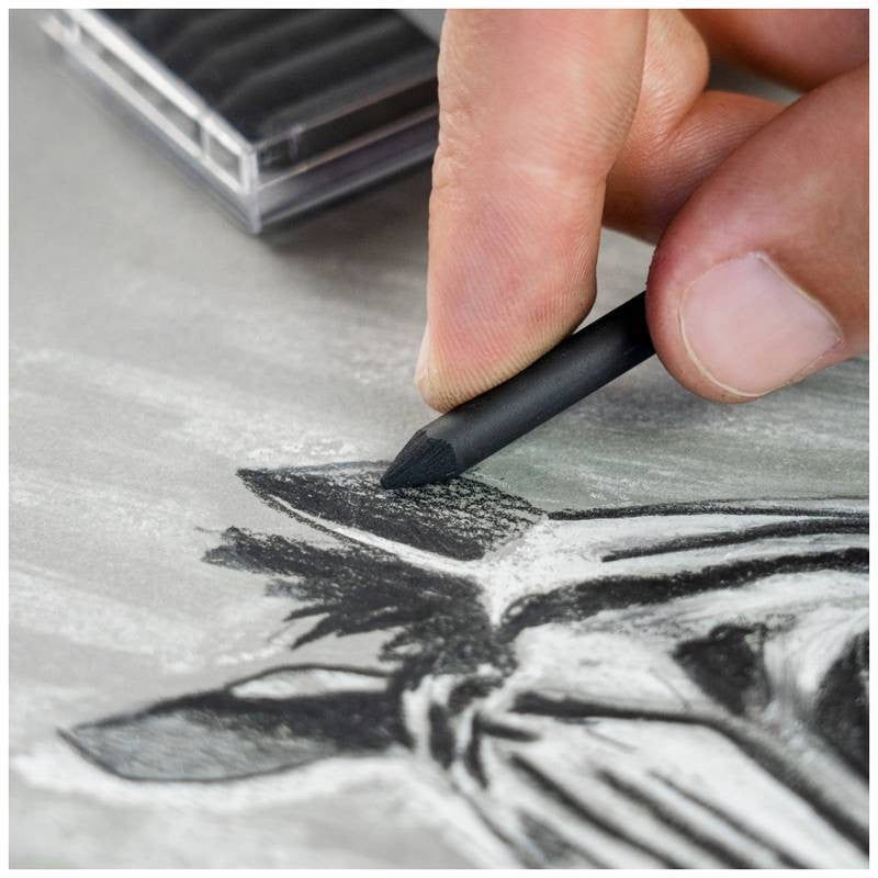 MINA CRETACOLOR 5,6mm 260 01 CHARCOAL (CARVAO) MACIO C/ 06 UN