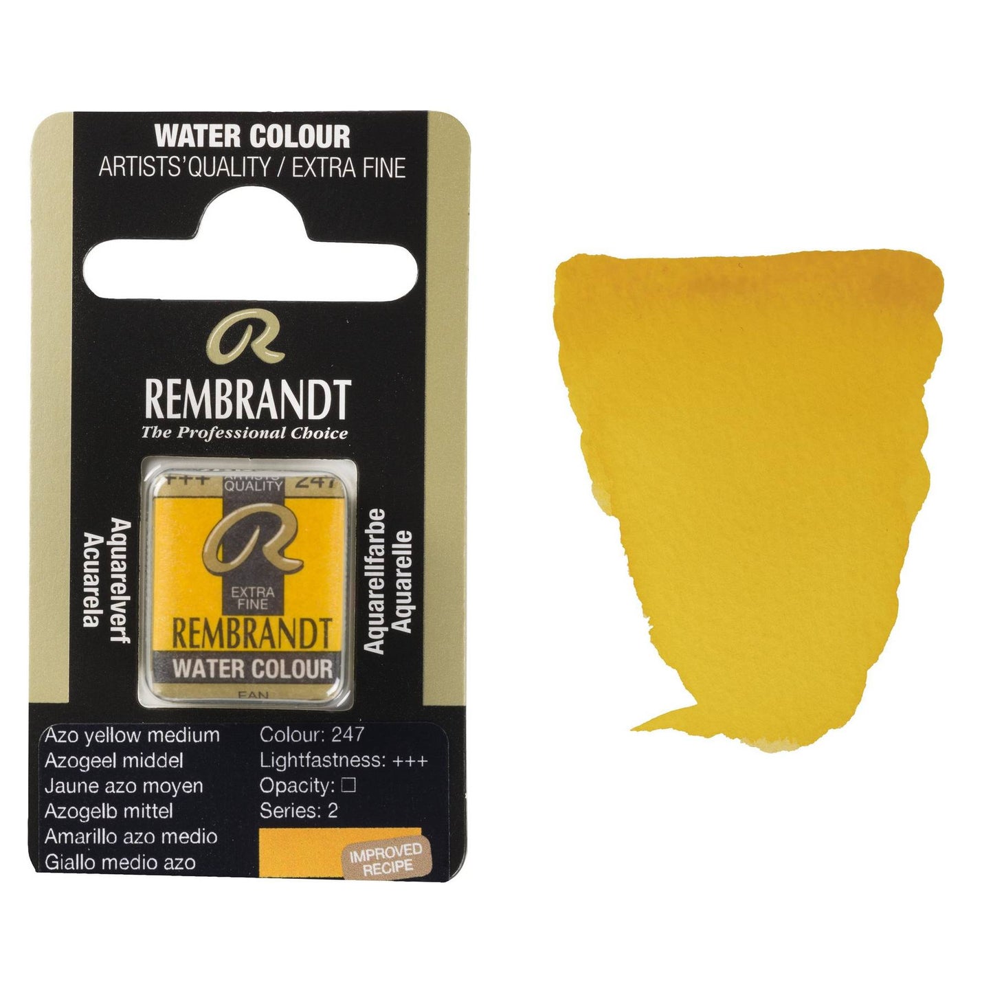 AQUARELA TALENS REMBRANDT HALF PAN 247 AZO YELLOW MEDIUM S2