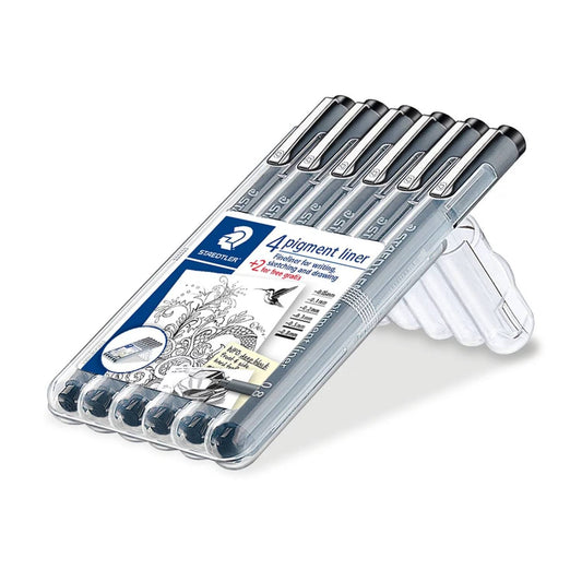 CANETA STAEDTLER PIGMENT LINER C/ 06 0,05/1/2/3/5/8MM 308 SB