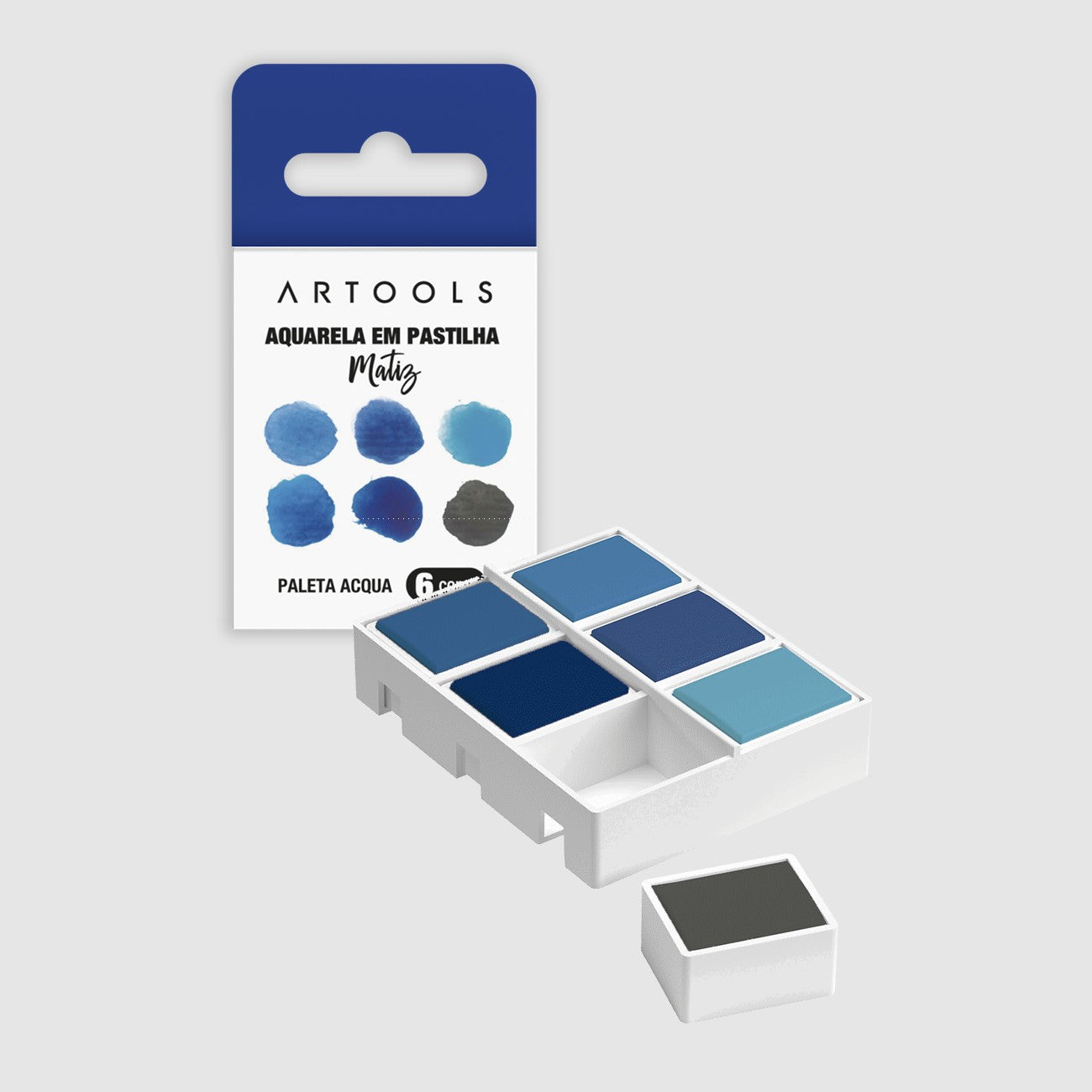AQUARELA ARTOOLS MATIZ 06 CORES ACQUA HALF PAN