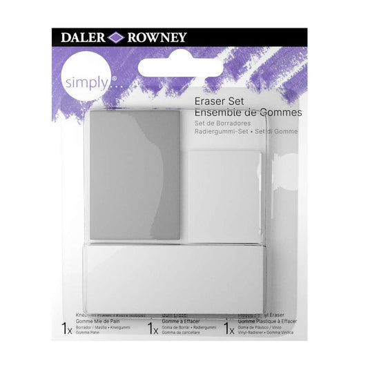 BORRACHAS DALER ROWNEY SIMPLY BLISTER 03 PECAS SORTIDAS