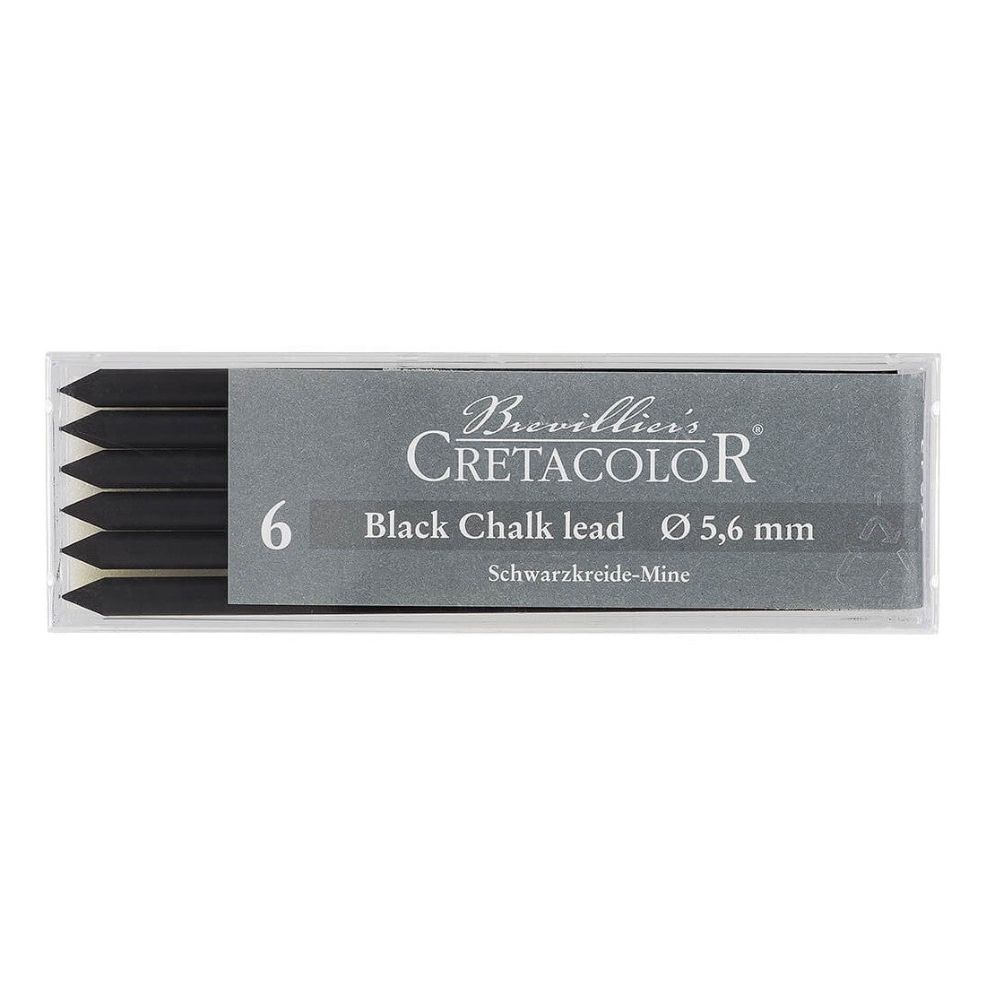 MINA CRETACOLOR 5,6mm 260 12 BLACK CHALK LEAD SOFT C/ 06 UN