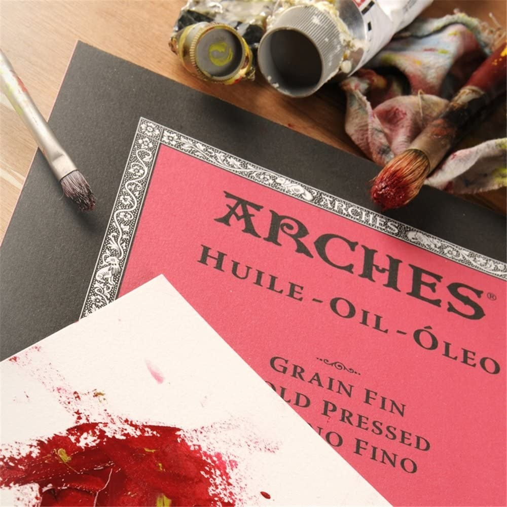 BLOCO ARCHES OIL PAPER 23x31 300g/m2 100%COTTON 12 FOLHAS