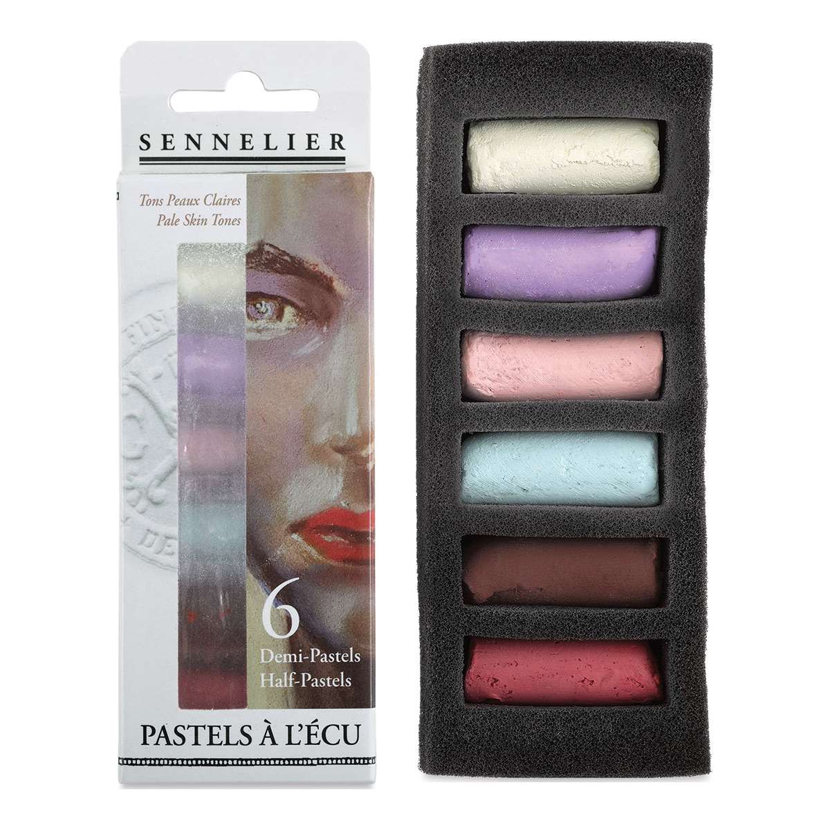 PASTEL SECO SENNELIER EXTRA SOFT 06 CORES PALE SKIN TONES HALF STICK
