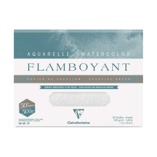 BLOCO CLAIREFONTAINE FLAMBOYANT 300g/m2 24x32 20FLS 975064C