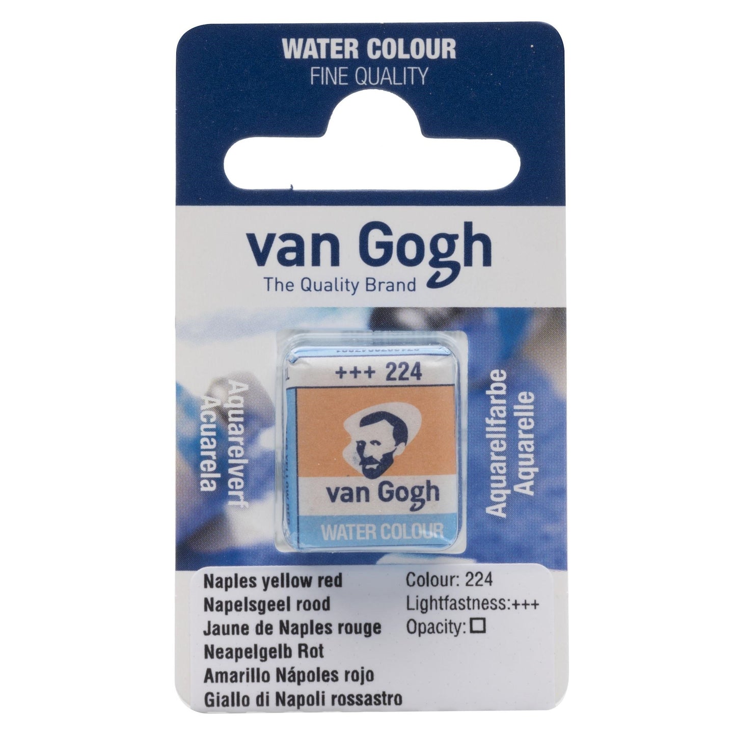 AQUARELA TALENS VAN GOGH HALF PAN 224 NAPLES YELLOW RED