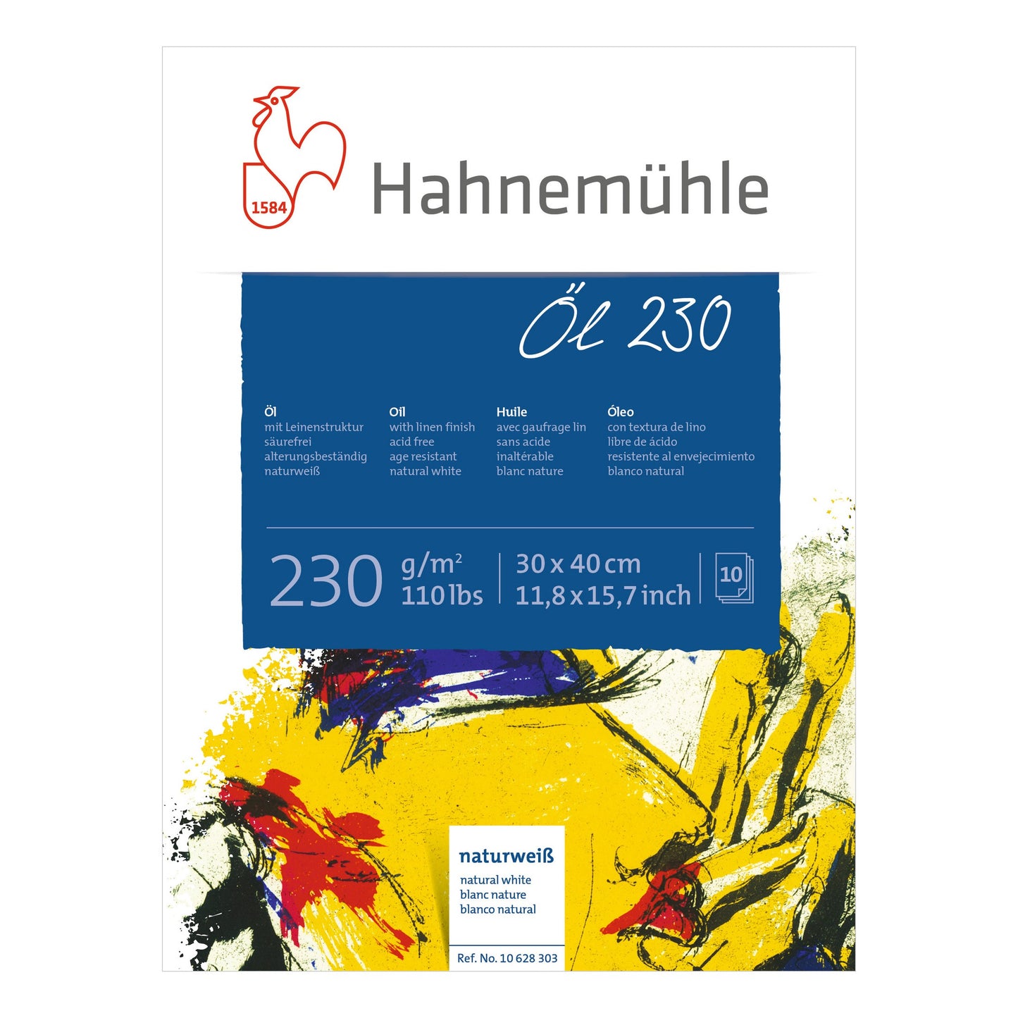 BLOCO HAHNEMUHLE OIL 230G/M2 30X40CM 10 FLS