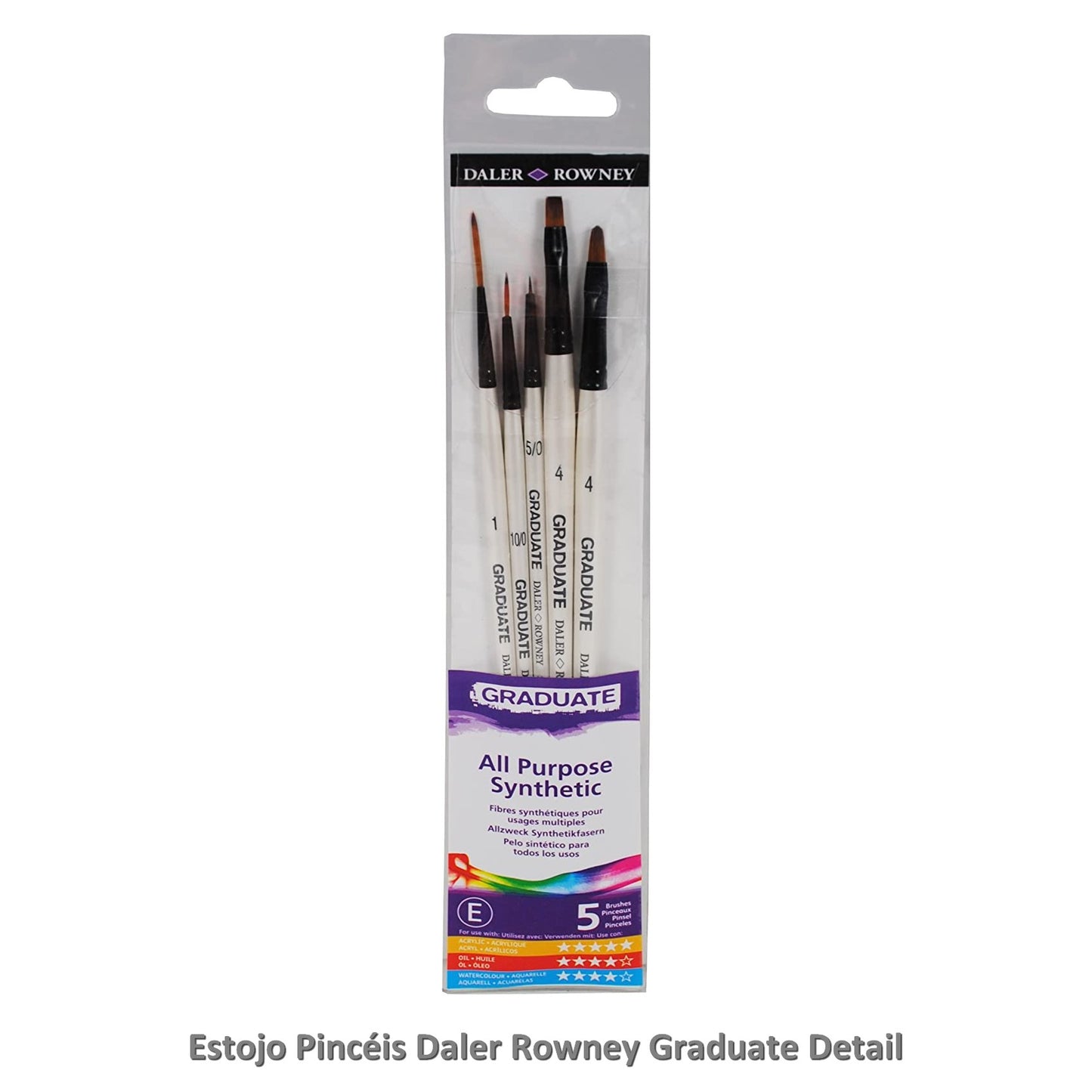 ESTOJO PINCEIS DALER ROWNEY GRADUATE DETAIL SET C/ 05