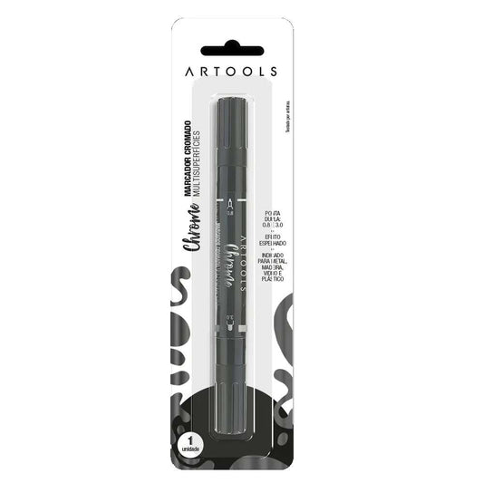 MARCADOR CROMADO PRATA ARTOOLS PONTA DUPLA