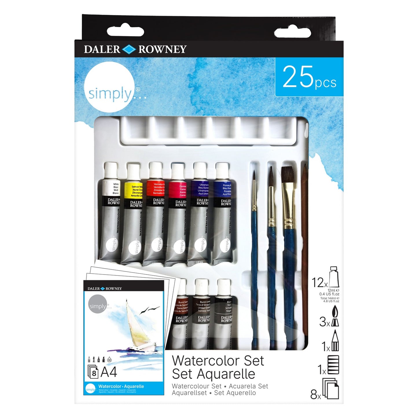 ESTOJO AQUARELA DALER ROWNEY SIMPLY 25 PCS